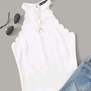 Scallop Trim Halter Top